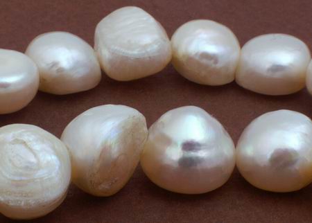 36 Large Lustrous Pearl Nuggets - 12mm