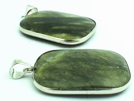 Enchanting Olive Green Serpentine Jade Pendant