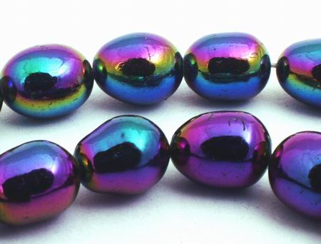 Unusual Aurora Borealis Pearls - 7mm x 6mm