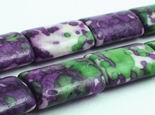 26 Purple & Green Rain Stone Pillow Beads