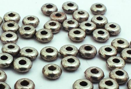 100 Small Versatile Round Silver Bead Spacers - 3mm x 2mm