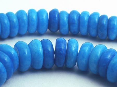 118 Eye-catching Blue Agate Rondelle Disc Beads