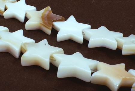 43 Silky Mother-of-Pearl Star Beads