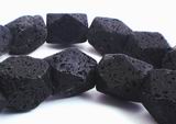 25 Large Faceted Lava Nugget Beads - Heavy!