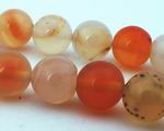 39 Large Subtle Light Carnelian Beads - 10mm