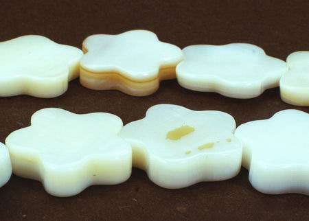 Dreamlike Ivory Flower Shell Beads