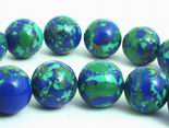 Blue & Green Azurite Malachite Calsilica Beads - 8mm
