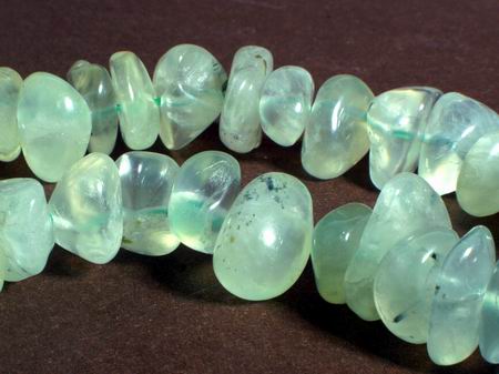 70 Green Prehnite  Nuggets Beads