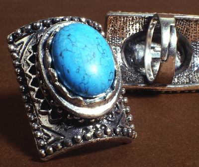 Glamorous Victorian Blue Turquoise Ring