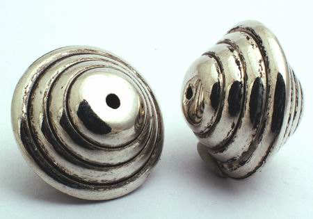 6 Shiny Silver Swirl Spinning-Top Spacers