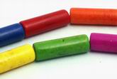 30 Summer Rainbow Turquoise Tube Beads - Colorful