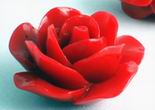 4 Seductive Red Rose Beads