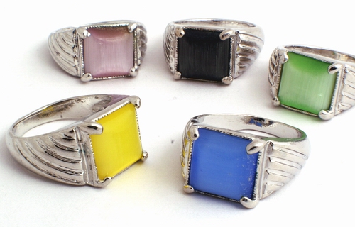 10 Wholesale Colorful Cats Eye Rings