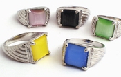 10 Wholesale Colorful Cats Eye Rings