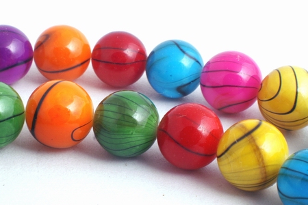 44 Beautiful Shiny Summer Rainbow Shell Beads - 9mm