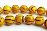 44 Beautiful Shiny Goldenrod Yellow Shell Beads - 9mm