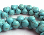 70 Unusual Blue Turquoise Siamese Beads