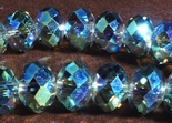 Sparkling FAC AB Blue & Gold-Green Diamond Crystal Beads