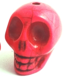 2 Large Carved Haunting Pink Skull Beads