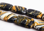 Yellow & Black Tiger-Striped Calsilica Pillow Beads