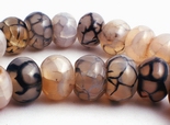 40 Heavy Spiderweb Agate Rondell Beads