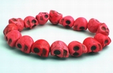 Carved Turquoise Skull Bracelet - Blue, Pink or Purple