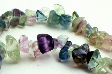 Enchanting Flourite Chip Beads - Long 34-inch Strand