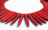 66 Unusual Heavy Red Turquoise Icicle Beads - each 45mm Long!