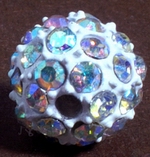 Fully Iced Out White Shamballa Bead