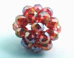 2 Large Red Fire Polished Glass Cluster Beads - Unusual!