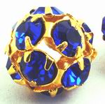 Royal Sapphire Blue & Gold Shamballa Bead