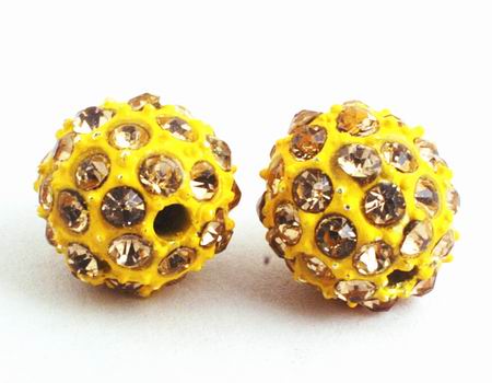 Rich Yellow Bling Bling Shamballa Bead