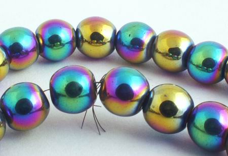 Colorful Aurora Borealis Magnetic Hematite Beads - 4mm or 6mm