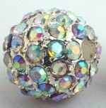 AB Disco Rainbow White Shamballa Bead