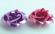 30 Pink or Lavender Aluminium Flower Petal Beads