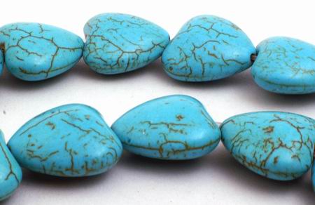 26 Irresistible Blue Turquoise Puff Heart Beads