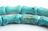 32 Bone-Shaped Hourglass Blue Turquoise Beads