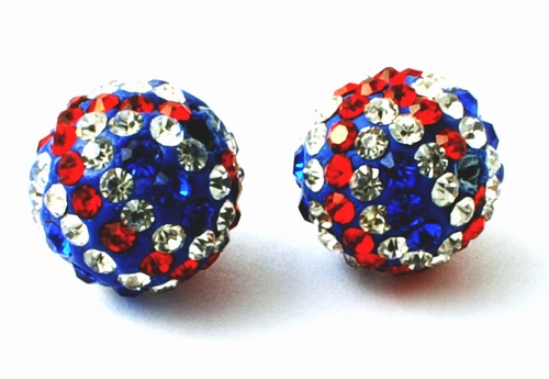 Union Jack Crystal Shamballa Bead