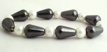 Splendid Magnetic Hematite Teadrop & Pearl Bracelet