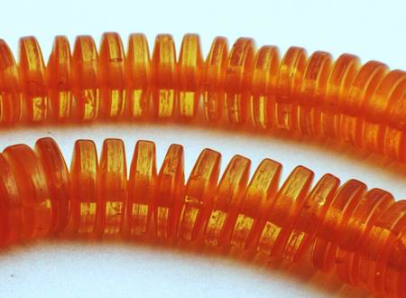 220 Sleek Amber Heishi Disc Beads - 6mm x 2mm