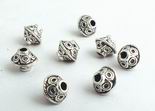 50 Magical Silver Spinning-Top Bead Spacers