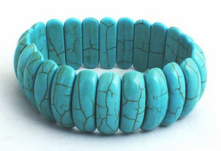 Chunky Blue Turquoise Half-Moon Bracelet