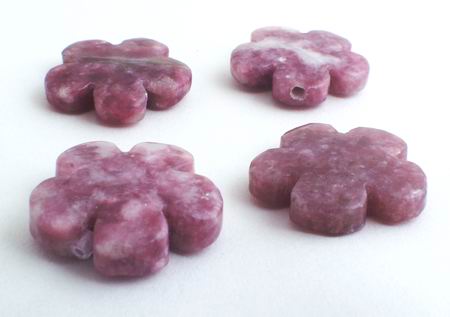 4 Attractive Noondevite Tourmaline Flower Beads