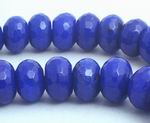 62 Faceted Royal Blue Jade 10mm Rondelle Beads