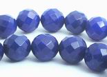 Large 10mm Faceted Royal Blue Jade Beads