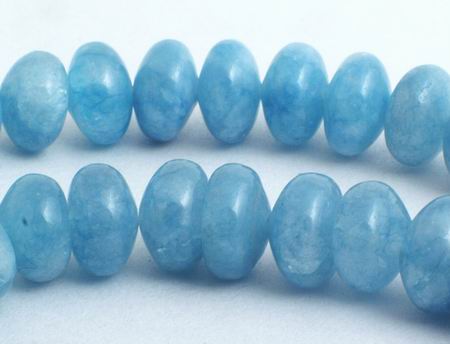 78 Sky Blue Sponge Quartz Rondelle Beads