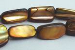 Amazing Shimmering Large Burnt Gold Mother-Of-Pearl Beads