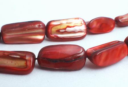 Amazing Shimmering Large Roast Burgundy Mother-Of-Pearl Beads