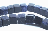 Sparkling Midnight Blue Bluestone Cube Beads