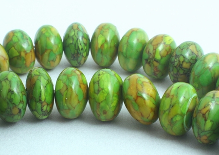 76 Seductive Apple Green Turquoise Rondelle Beads